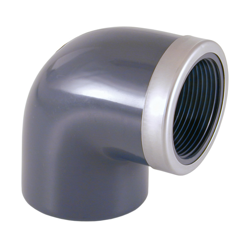 Codo 90° PVC Rosca Hembra BSP