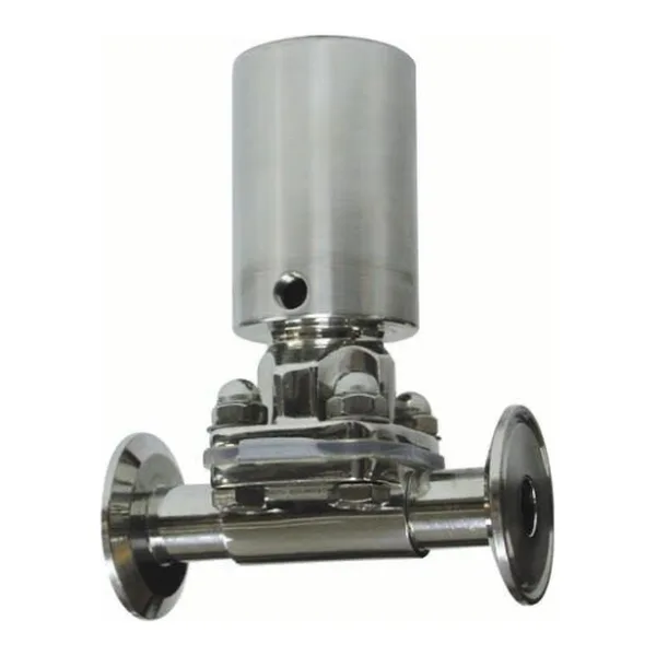 Válvula a diafragma extremos clamp Inoxidable con Actuador
